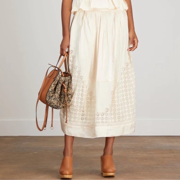 Ulla Johnson Cadena silk blend midi skirt, size 4, NWT